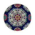 NNEAGS 90cm Round Rug Bohemian Circle Area Rug with Bohemian Geometric Pattern, Anti-slip Doormat, Home Decor