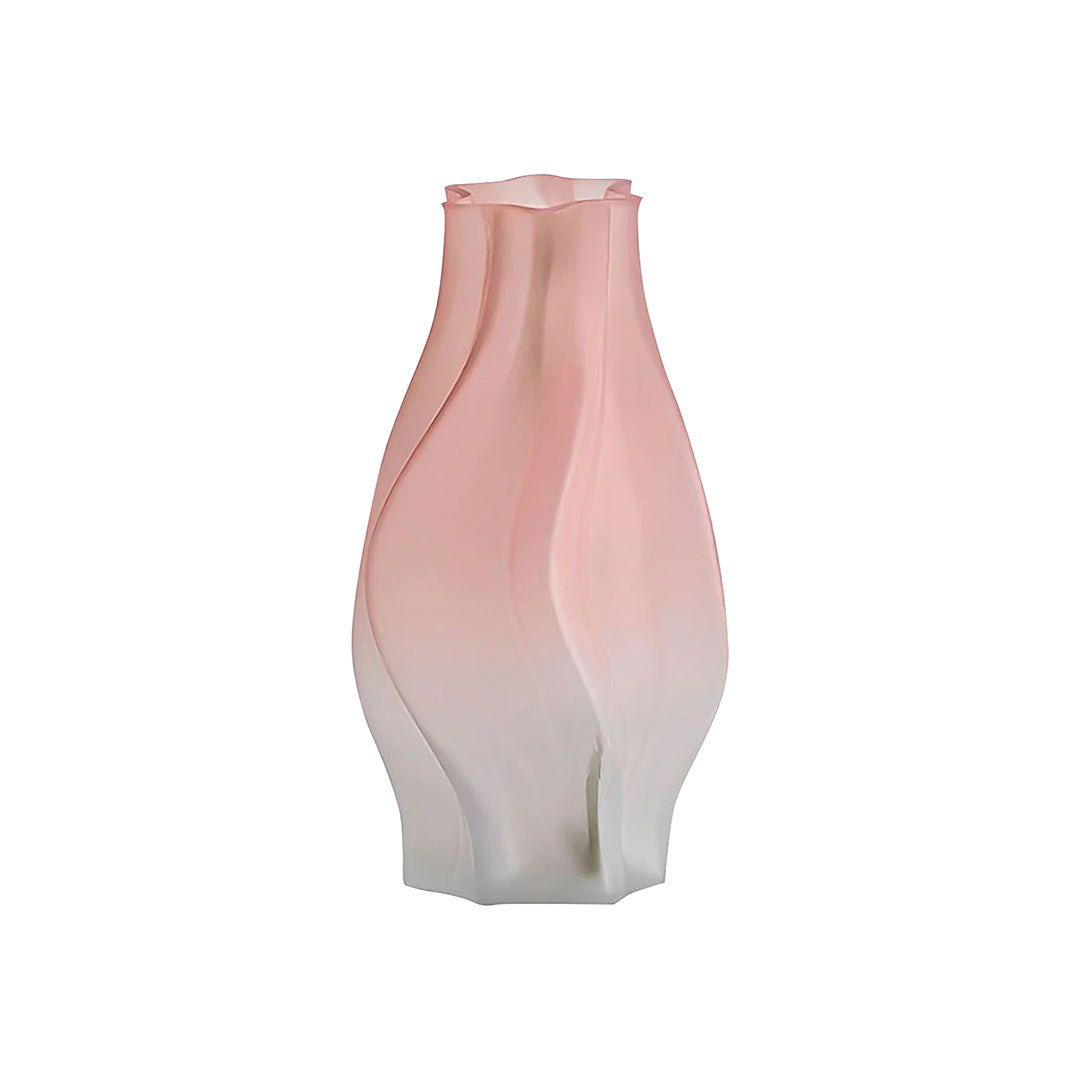 SOGA 24cm Pink Glass Vase Art Blown Hand Flower Tall Vintage Art Vases