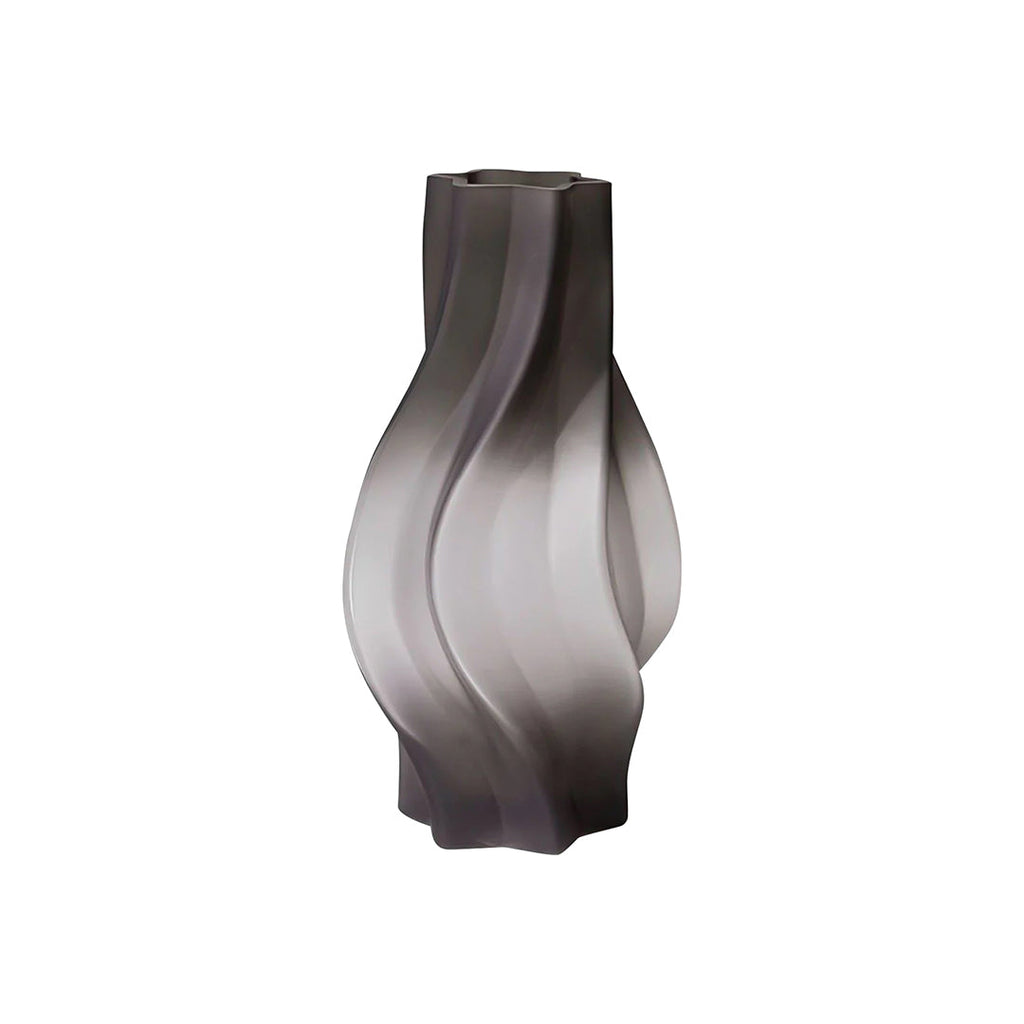 SOGA 33cm Glass Vase Grey with Beautiful glass Bubble Texture Art Vases-0