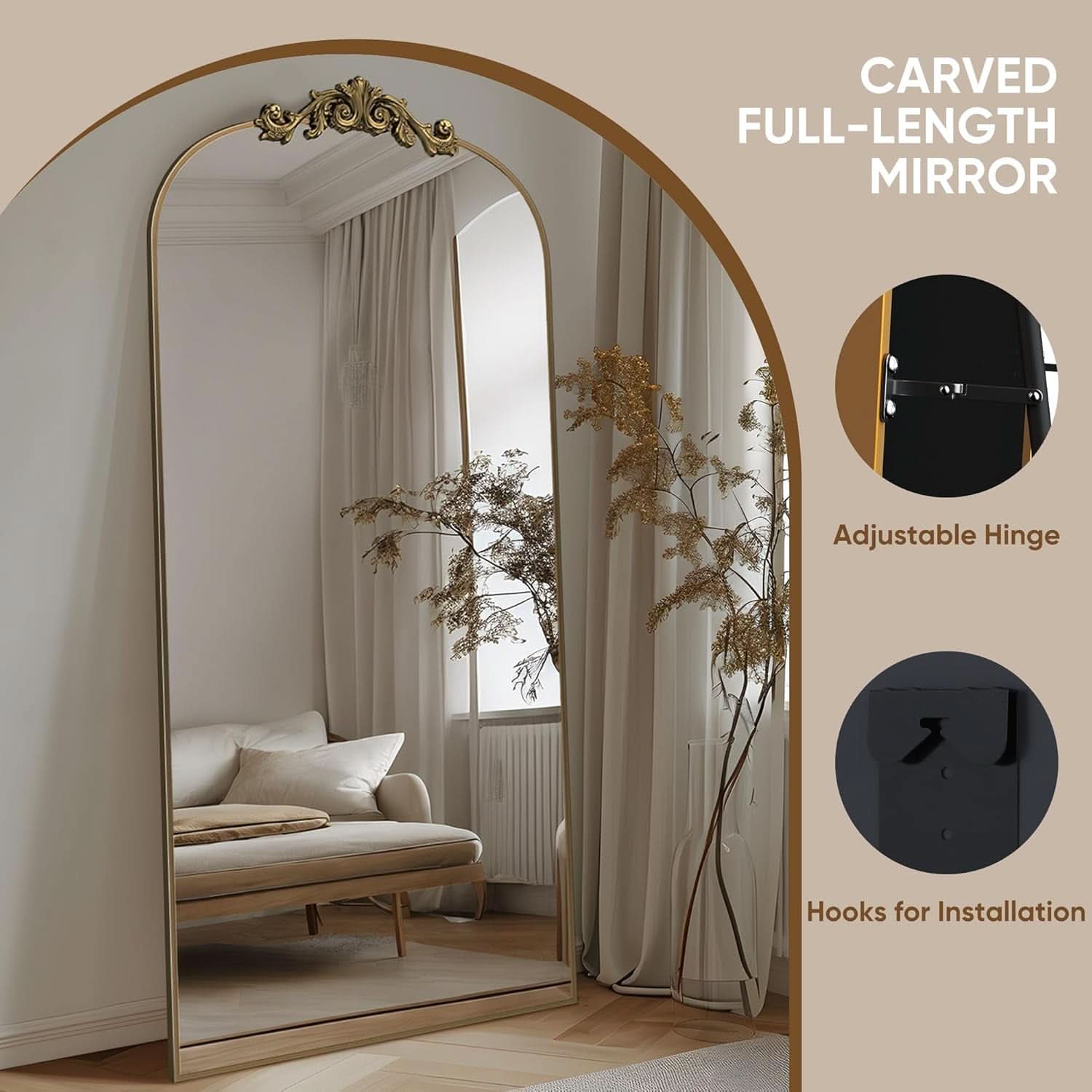 Full Length Floor Mirror 71x28 Inch Bronze For Bedroom-4