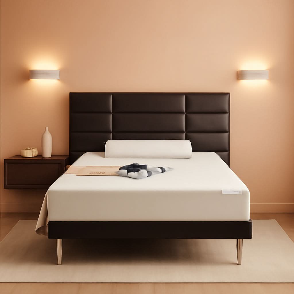 Memory Foam Mattress Full Size White Grey Hypoallergenic-0