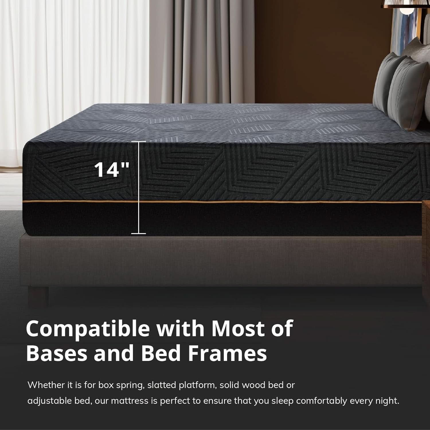 60X80X14 Memory Foam Mattress Featuring Copper Gel-4