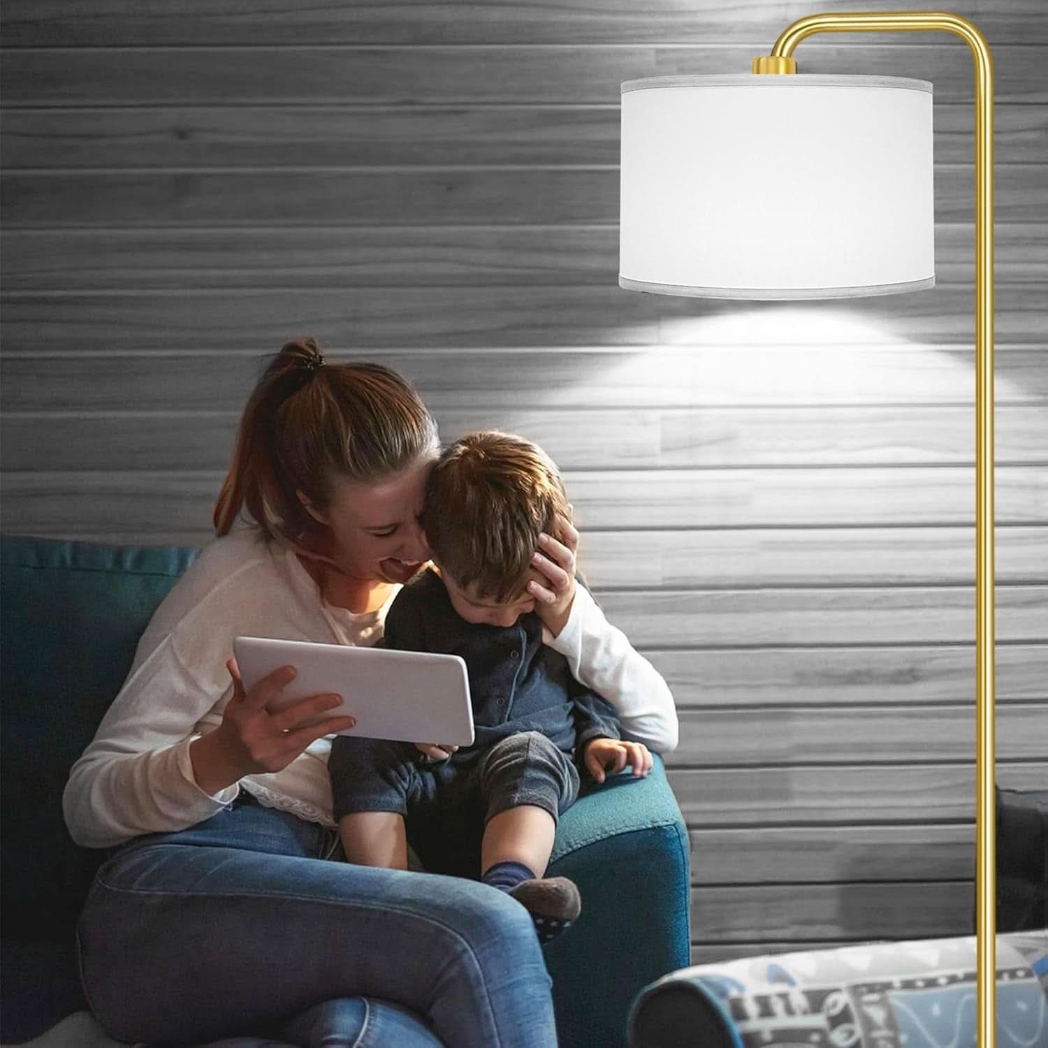 LED Floor Lamp With 3 Color Temperatures Gold Finish-2