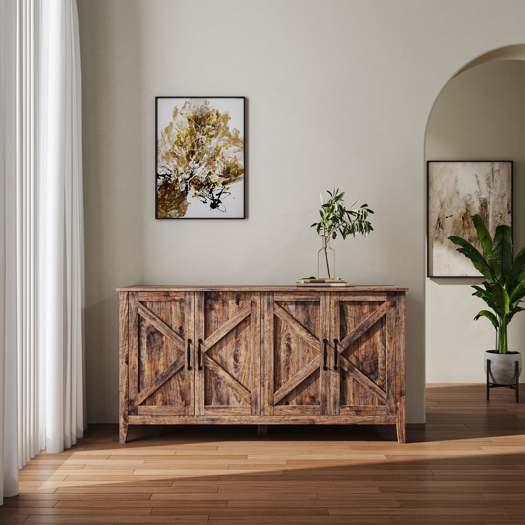 Espresso Cabinet Freestanding Sideboard Storage Cabinet