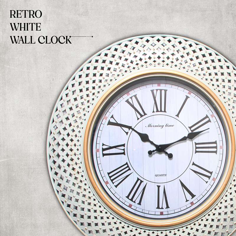 Retro Wall Clock Roman Numerals Round Battery Wall Clocks ~ 5156-1