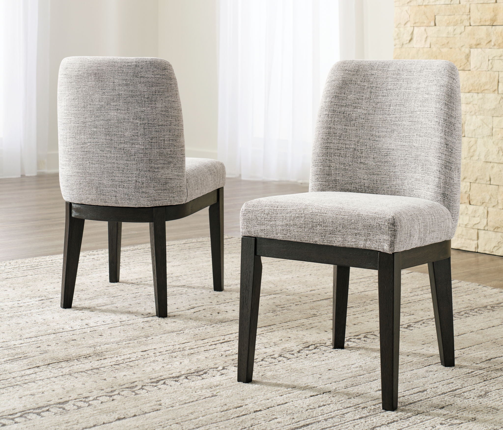 Burkhaus - Dining UPH Side Chair (Set of 2) - Beige / Dark Brown-0