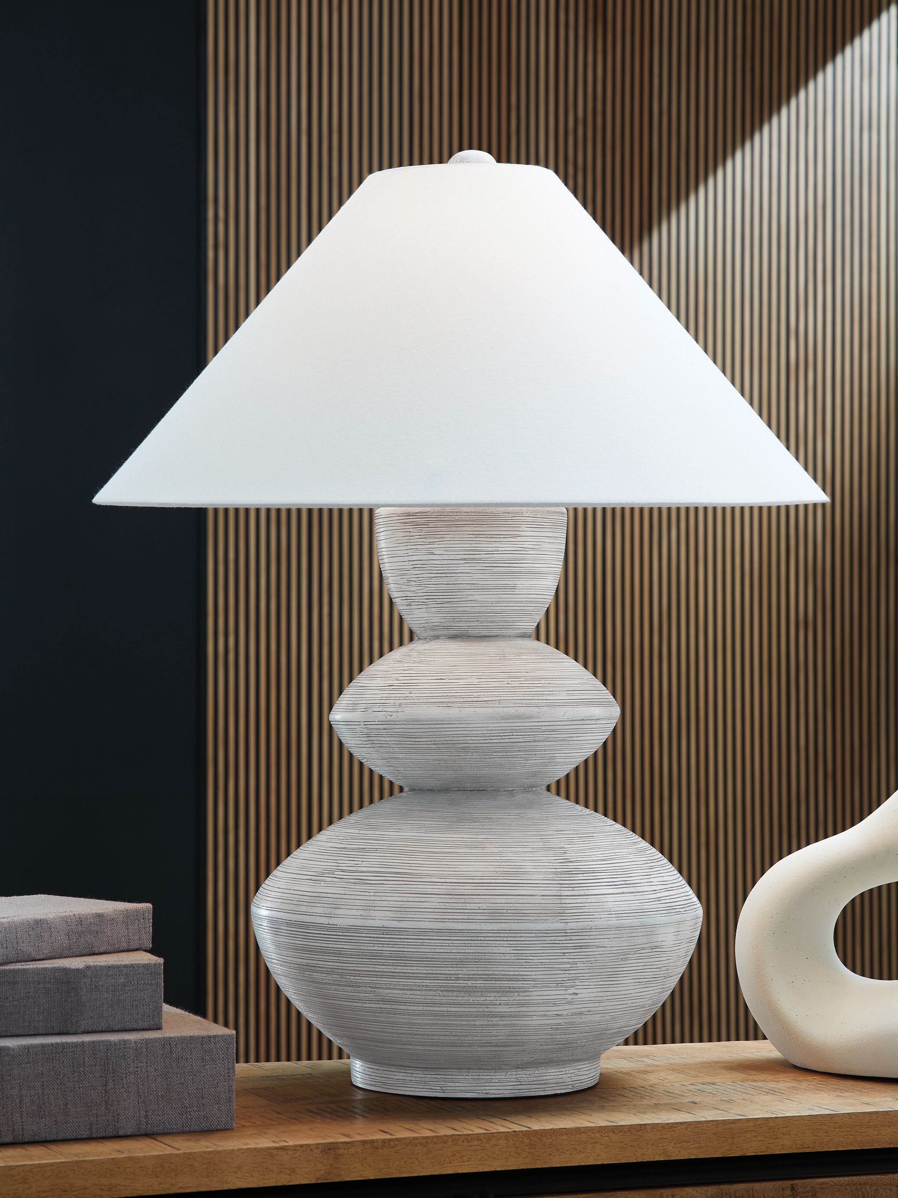 Brickdon - Poly Table Lamp - Distressed White-1