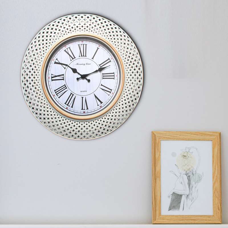 Retro Wall Clock Roman Numerals Round Battery Wall Clocks ~ 5156-0