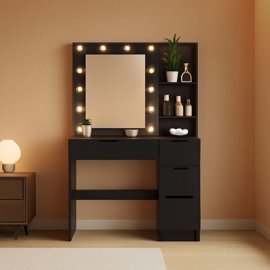 Premium Luxurious Illuminated Vanity Desk With USB Ports-0