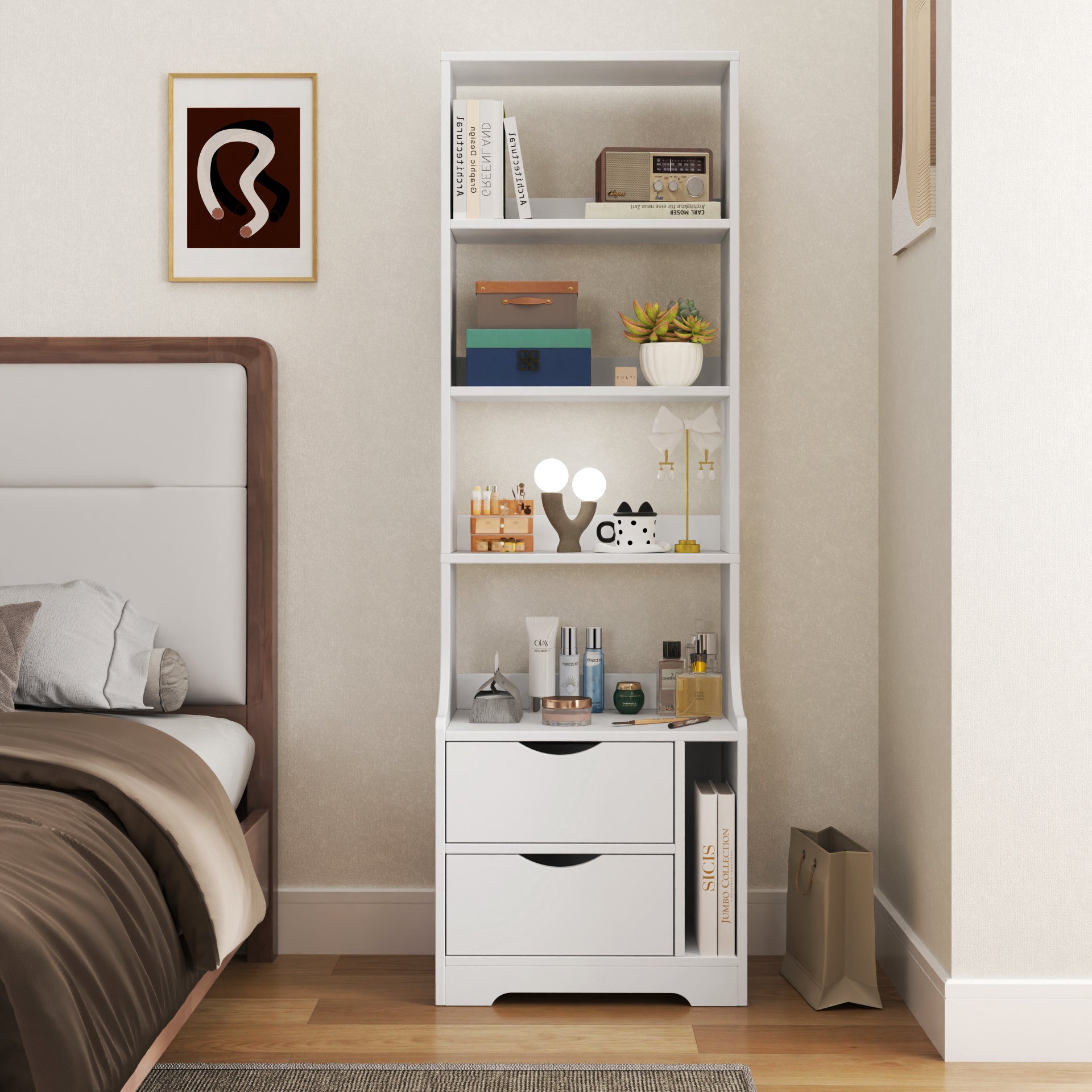NightStand Storage Bookshelf