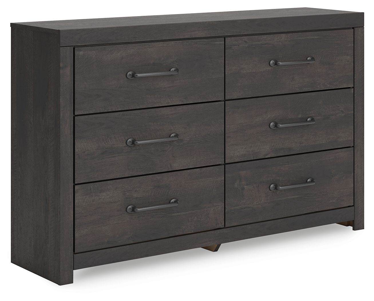 Hollivern - Six Drawer Dresser - Dark Gray-0