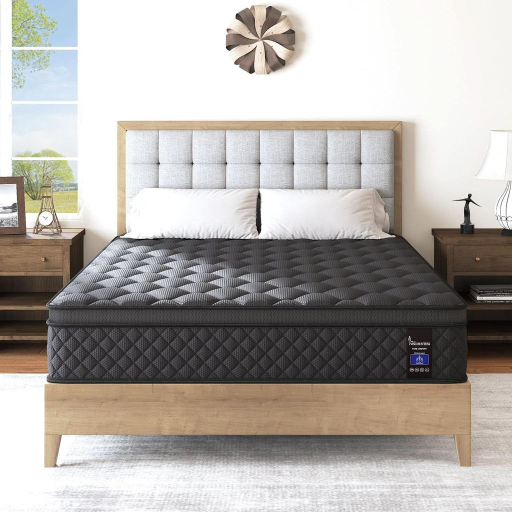 Queen 14 Inch Hybrid Mattress With Lumbar Support And Motion Isolation