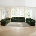 3 Piece Sofa Set Oversized Sofa Comfy Sofa Couch, 2 Pieces of 2 Seater and 1 Piece of 3 Seater Sofa  for Living Room, Deep Seat Sofa Green Chenille