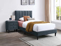 Modern Style Twin Size Bed 2xNightstands Channel Tufted Headboard Bedroom set