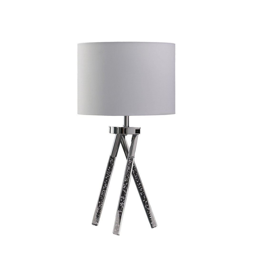 26.25' In Mid Century Birgit Led Acrylic Tapered Legs Silver Metal Table Lamp