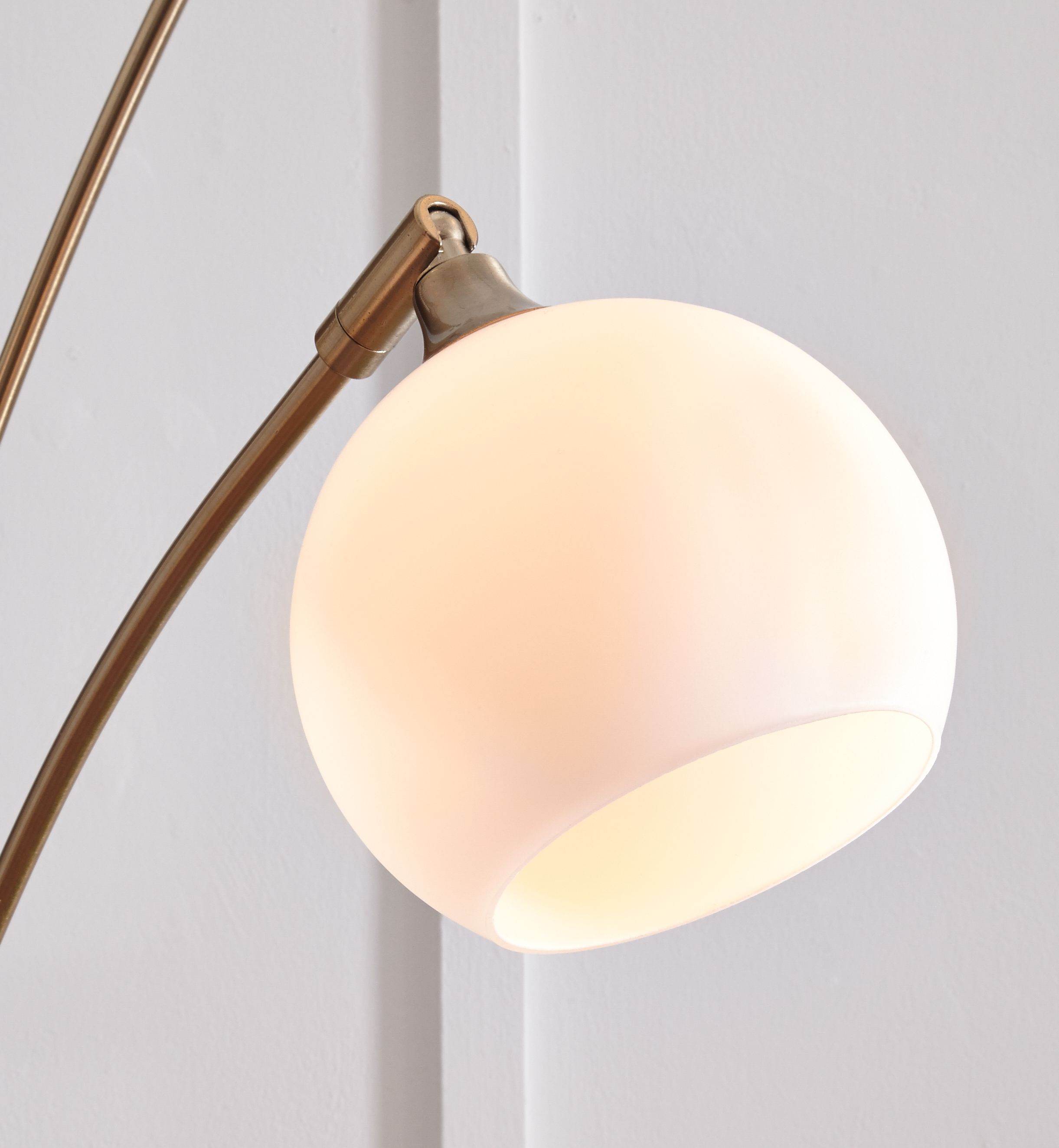 Taliya - Metal Arc Lamp  - Champagne / White-1