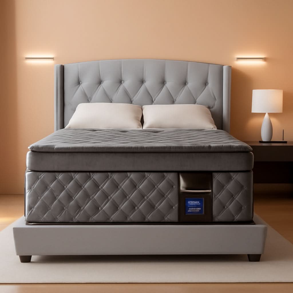 Full Gray 14Inch Premium Medium Firm Hybrid Mattress-0