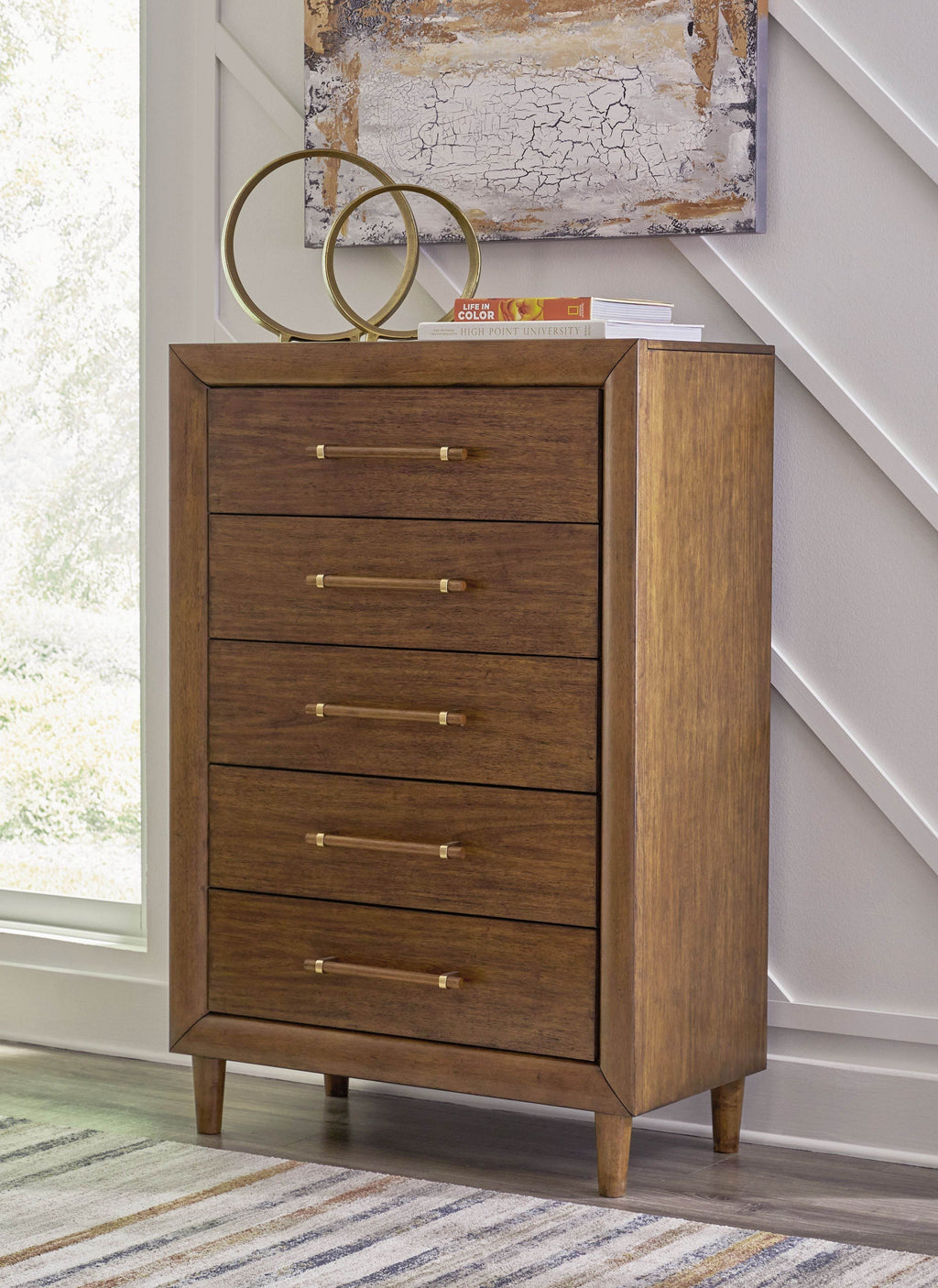 Lyncott - Five Drawer Chest - Brown-1