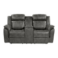 Double Gray Solid Wood Storage Loveseat