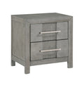 Modern Style 2-Drawer Night stand with Silver Coated metal Handles made with wood in Gray Color same as G150108521(NJ inventory)