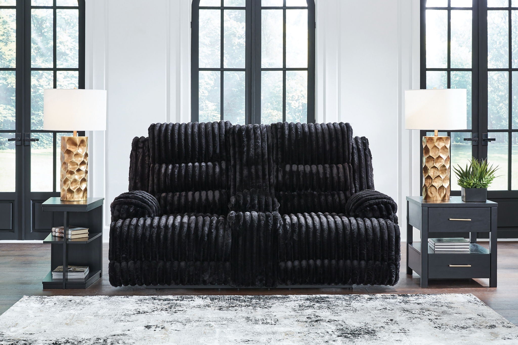 Rhine Falls - Double Reclining Power Loveseat With Console - Onyx-1
