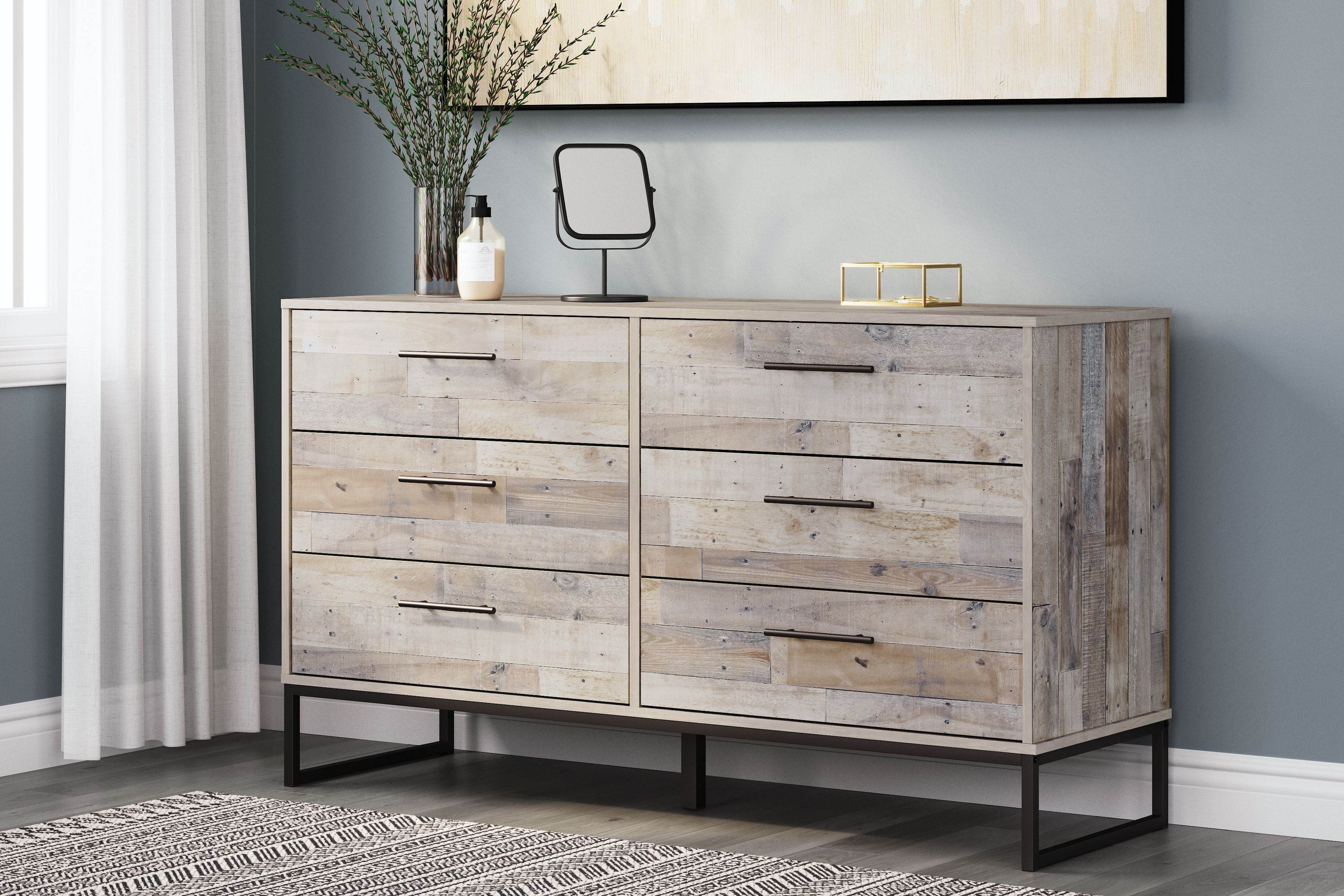Neilsville - Six Drawer Dresser - Vinyl-Wrapped - Whitewash-1