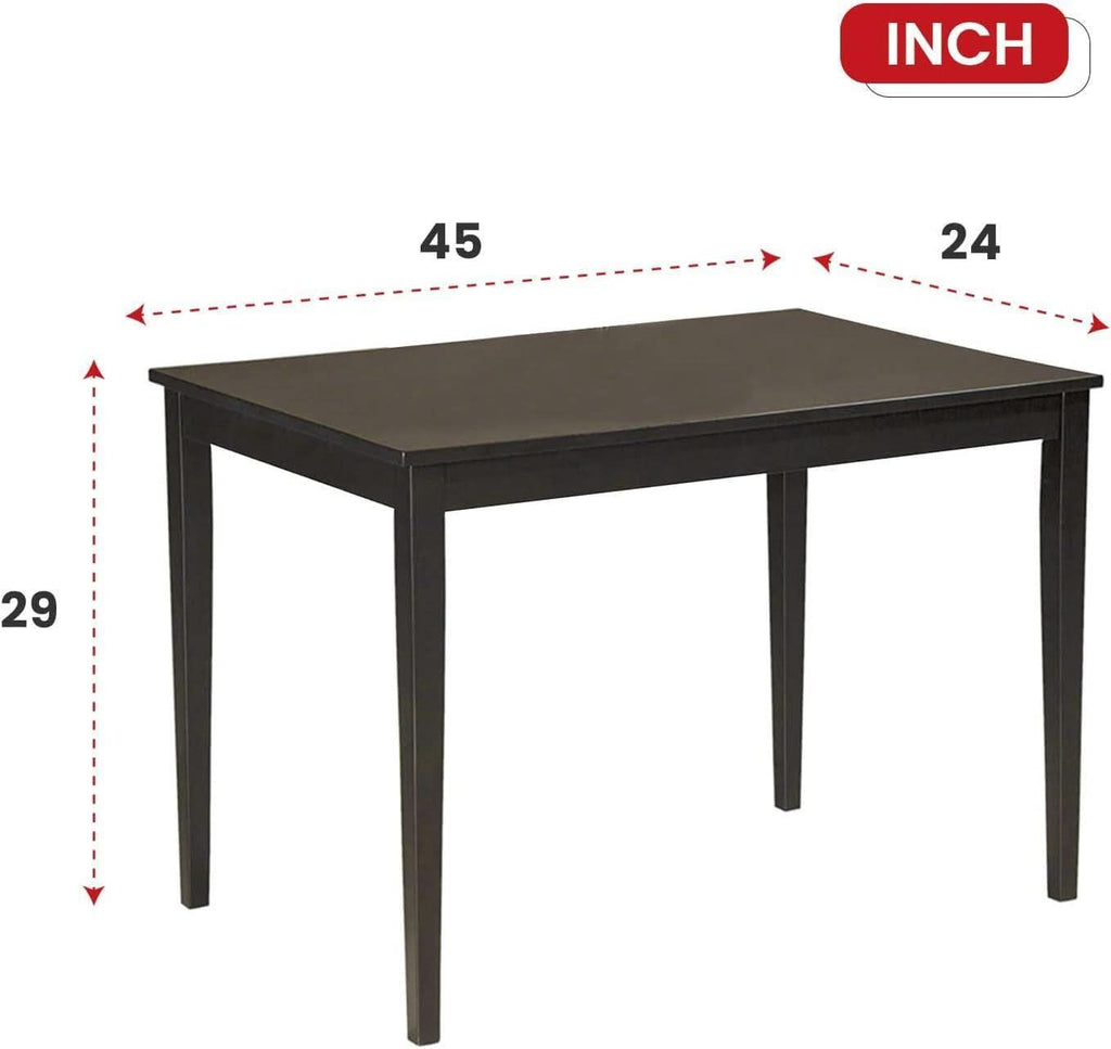 Espresso Finish Rectangular Solid Wood Dining Table Four Seater-2