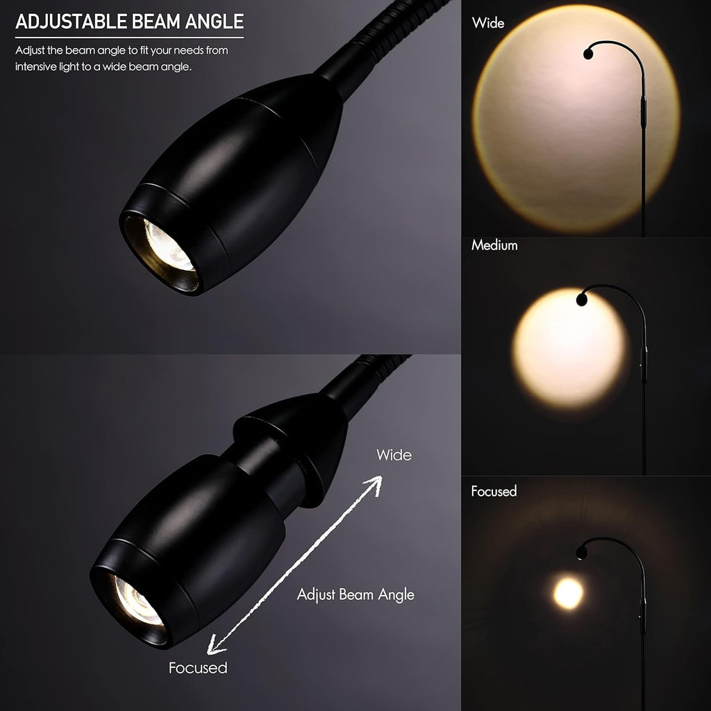Matte Black Dimmable Zoomable Illuminated Floor Lamp