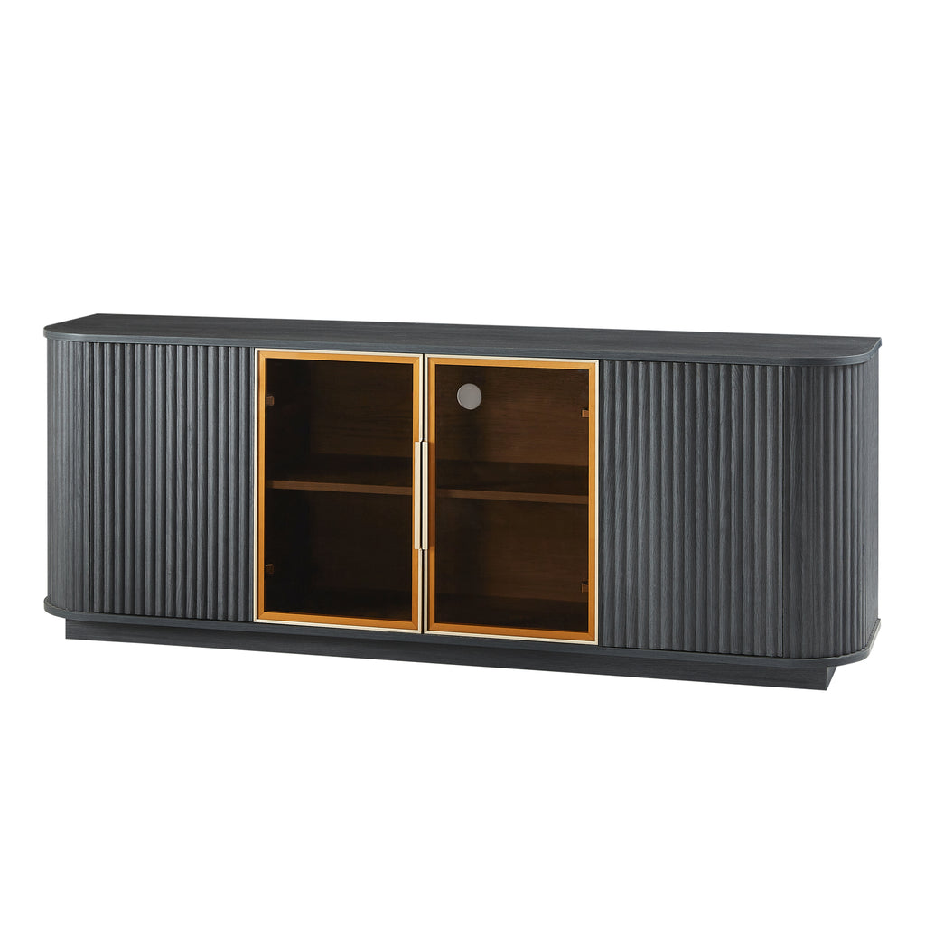 Black Particleboard Accent Cabinet