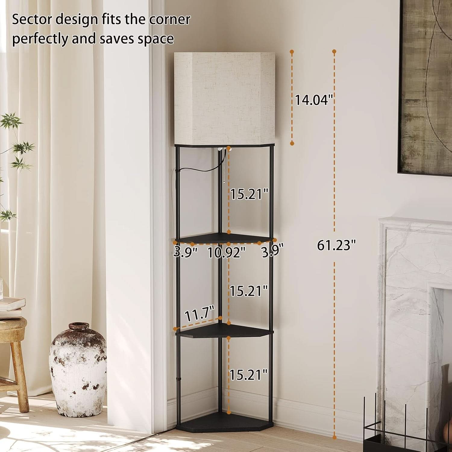 Corner Floor Lamp Three Color Temperature Lighting