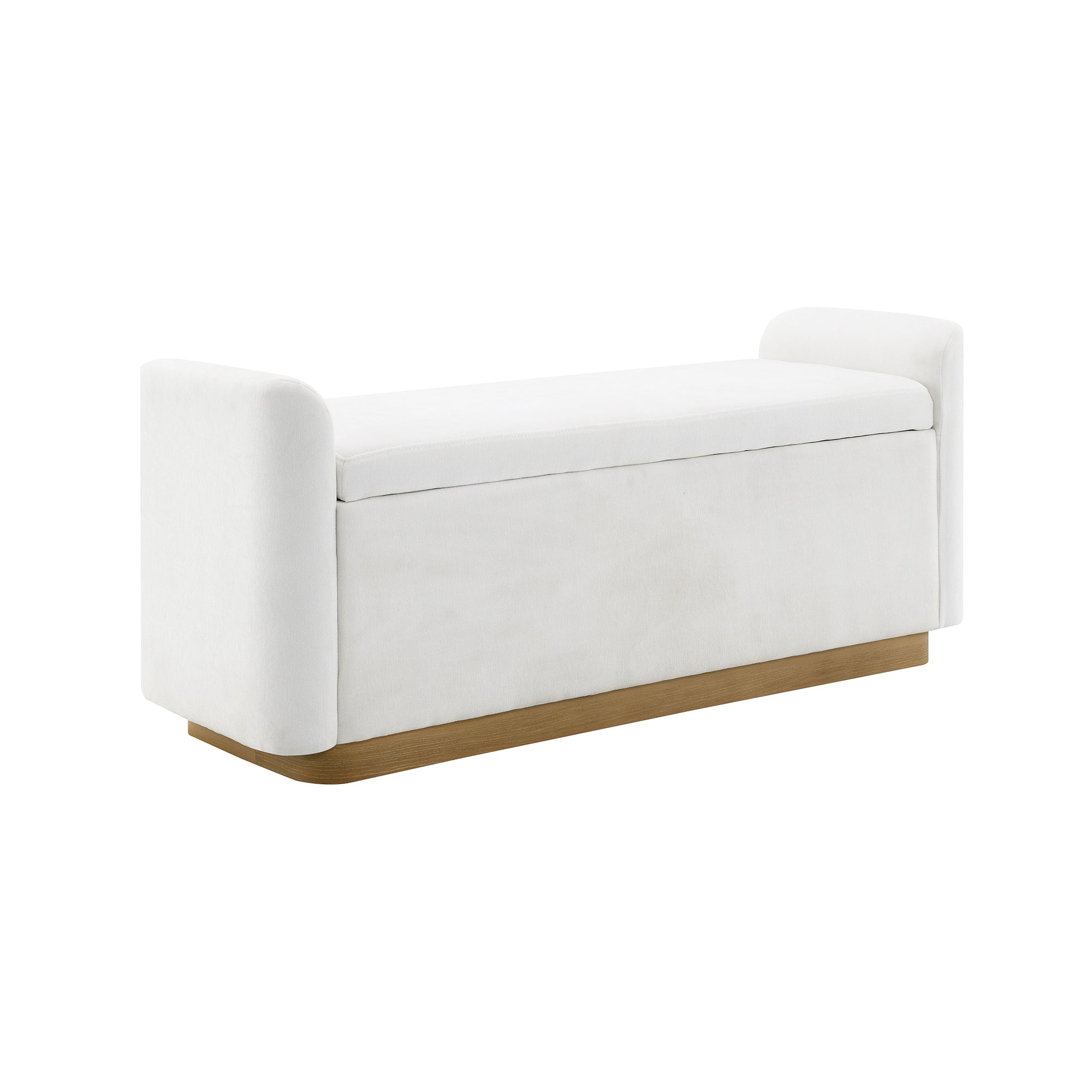Gold Metal Base Upholstered Storage Bench with Safety Hinge, Beige Chenille Fabric, Wood Frame, 49' Entryway Bench for Bedroom and Living Room, Holds up to 350 lb