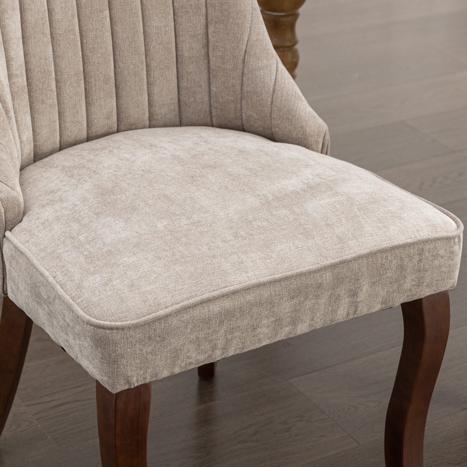 Rayon Cloth Flocking Linen Dining Chairs Channel Kitchen Dinner Chair Comfy Fabric Upholstered Accent Chair for Dining Room with Curved Solid Wood Legs,Set of 2 (Wine Red), SW1847WR