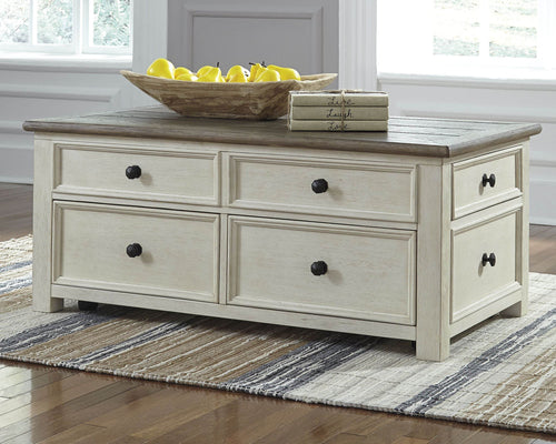 Bolanburg - Lift Top Cocktail Table - White / Brown / Beige-1