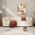 87' Curved Contemporary Sofa in Beige: Plush Seating, Streamlined Design, and Durable Frame – Ideal for Stylish Living Spaces