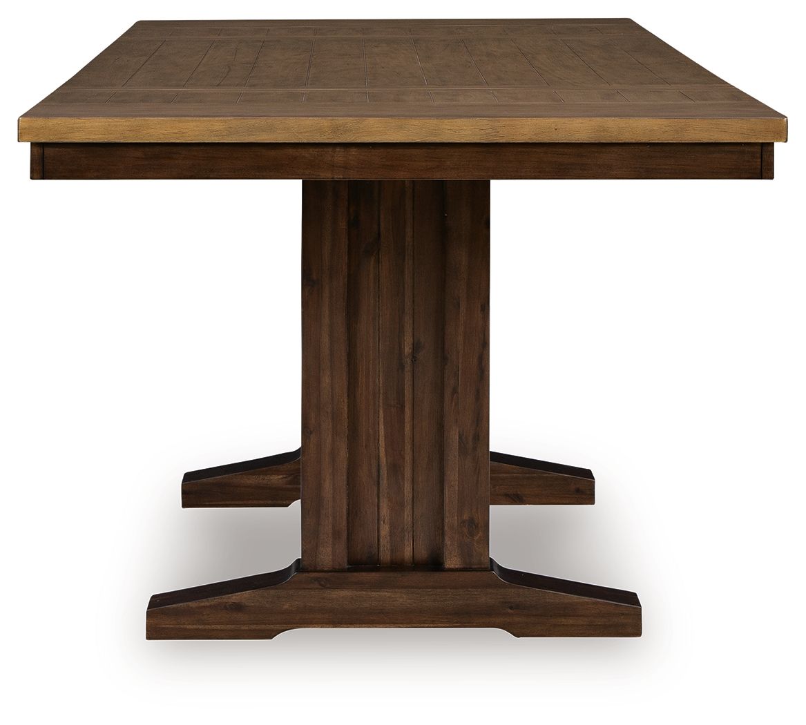 Rylandeen - Rectangular Dining Room Counter Height Extension Table - Light Brown / Dark Brown-1