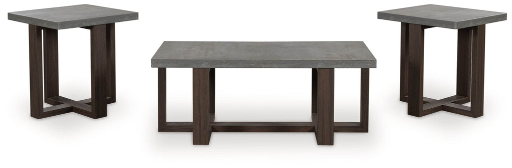 Dynnford - Occasional Table Set (Set of 3) - Gray / Brown-1
