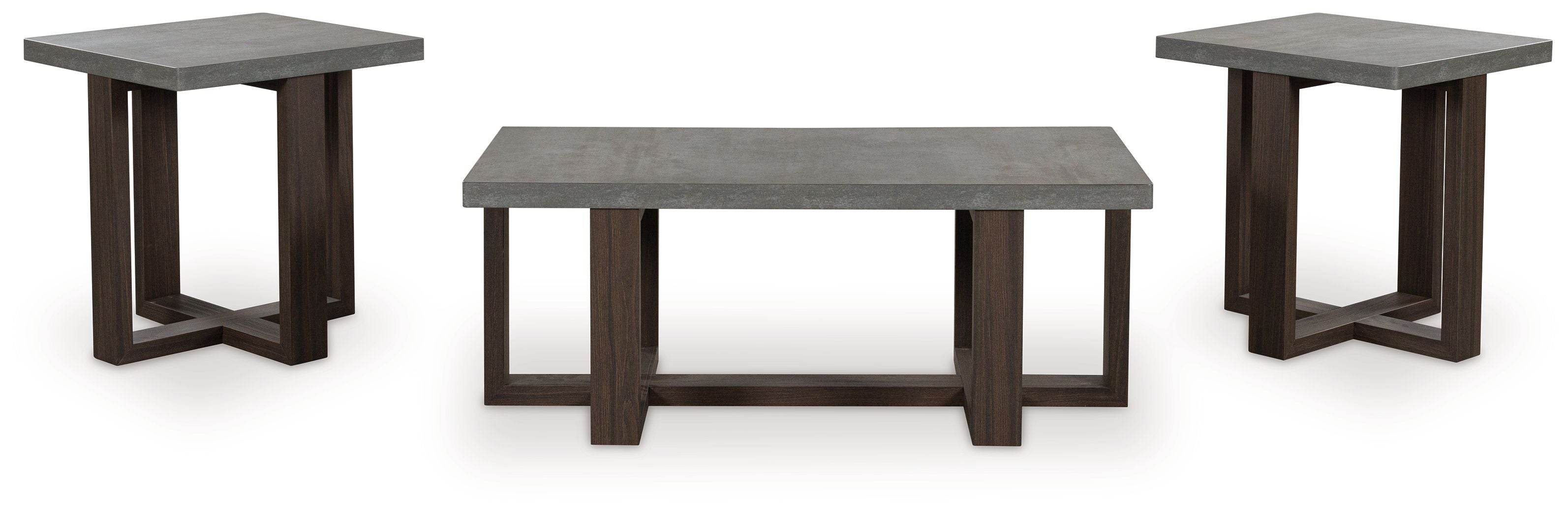 Dynnford - Occasional Table Set (Set of 3) - Gray / Brown-1