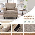 Yellowish Brown Accent Chairs With Armrest Storage