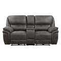 Gray Solid Wood USB Loveseat