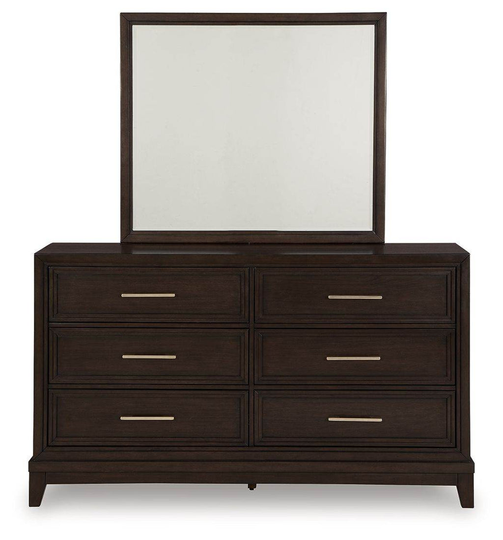Neymorton - Dresser And Mirror - Dark Grayish Brown-1