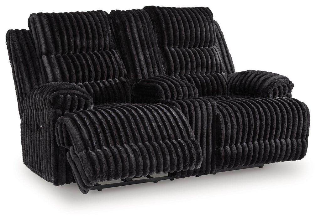 Rhine Falls - Double Reclining Power Loveseat With Console - Onyx-0
