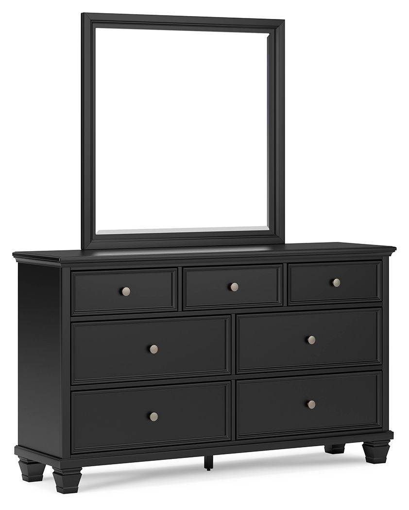 Lanolee - Dresser And Mirror - Black-0