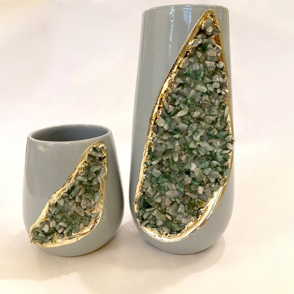Set of 2 Grey Ceramic Vases-7
