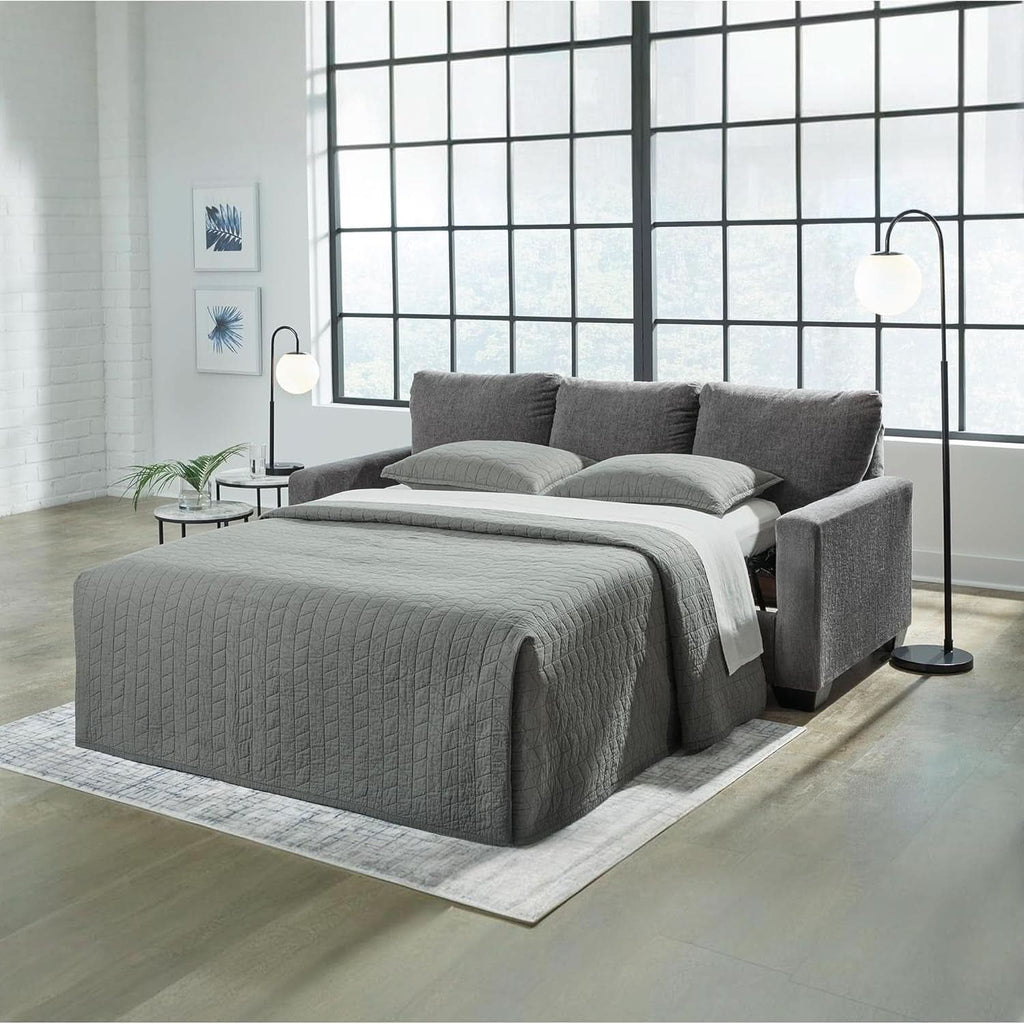 Queen Memory Foam Convertible Sofa Sleeper Charcoal-1