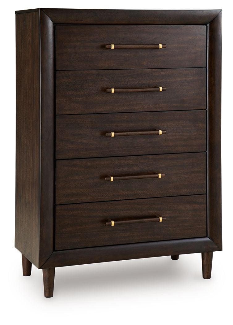 Dantenton - Five Drawer Chest - Merlot-0