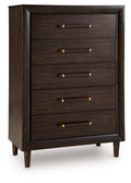 Dantenton - Five Drawer Chest - Merlot-0