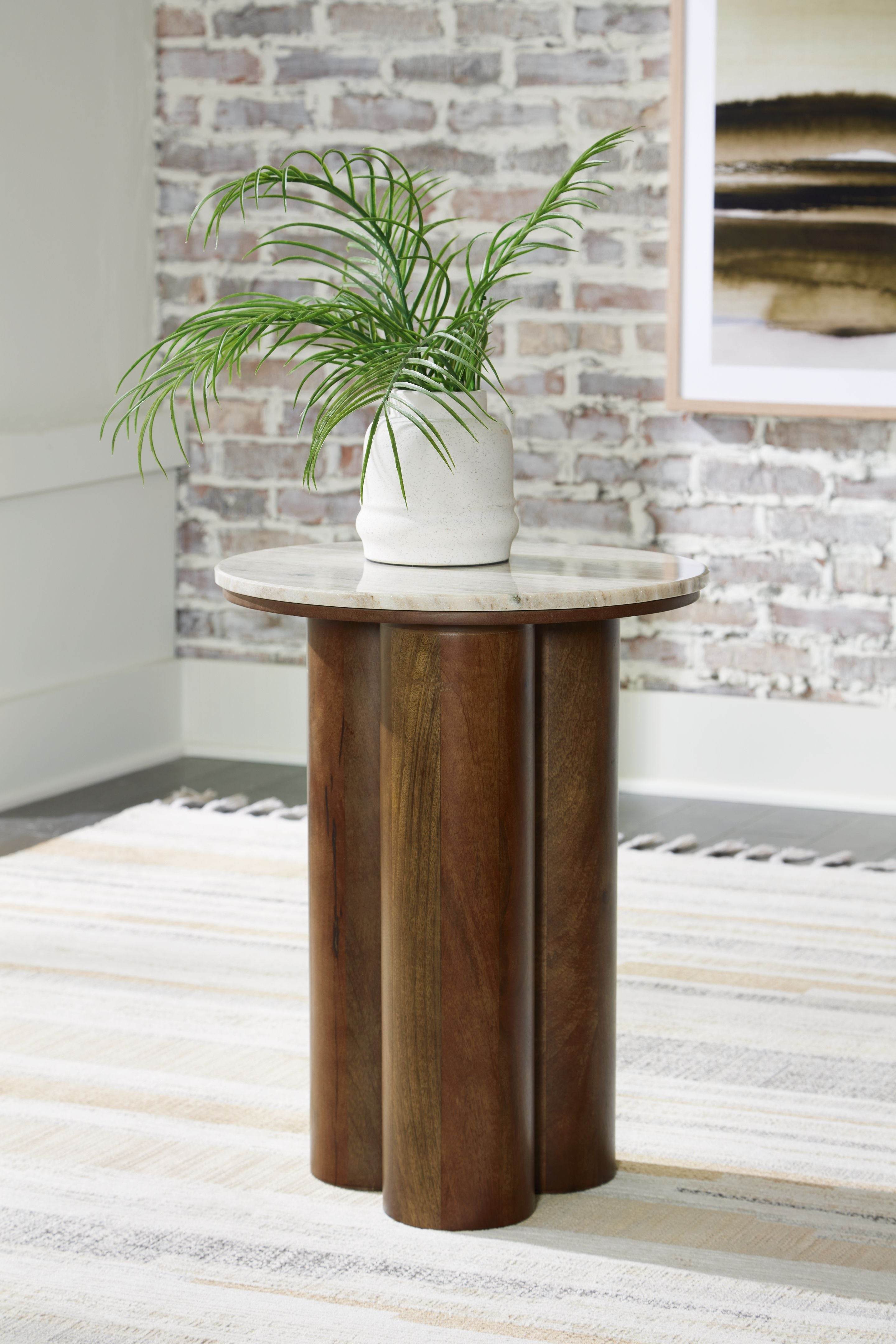 Henfield - Accent Table - Beige / Brown-2