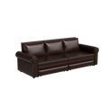 Chesterfield Sofa,93.7' King Pull Out Sofa Bed, 3-in-1 Faux Leather Convertible Sleeper Sofa with Nailhead Trim & Rolled Arm,Multi-Functional Sofa Bed,Dark Brown