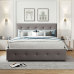 Upholstered Platform Bed with 2 Drawers and Twin XL Trundle