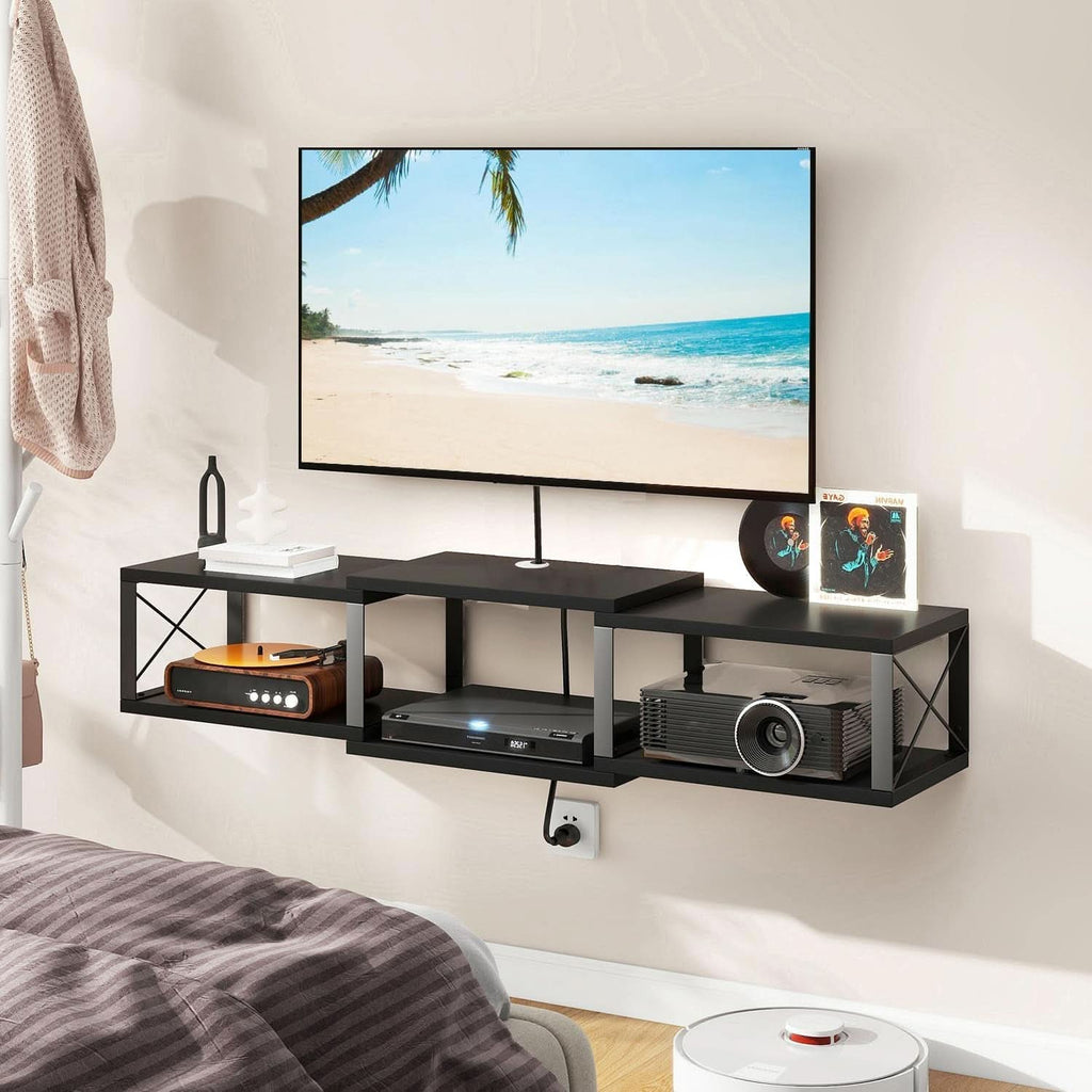 MatteBlack Wall Mounted Floating TV Console